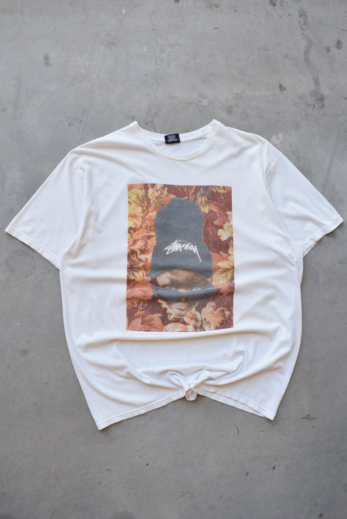 Stussy White Graphic Tee — 2000s (XXL) - Retrospective Store