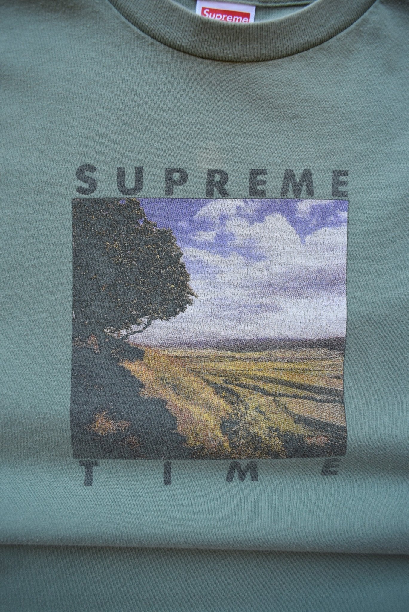 Supreme Moss-Green Graphic Tee — 2000s (M) - Retrospective Store