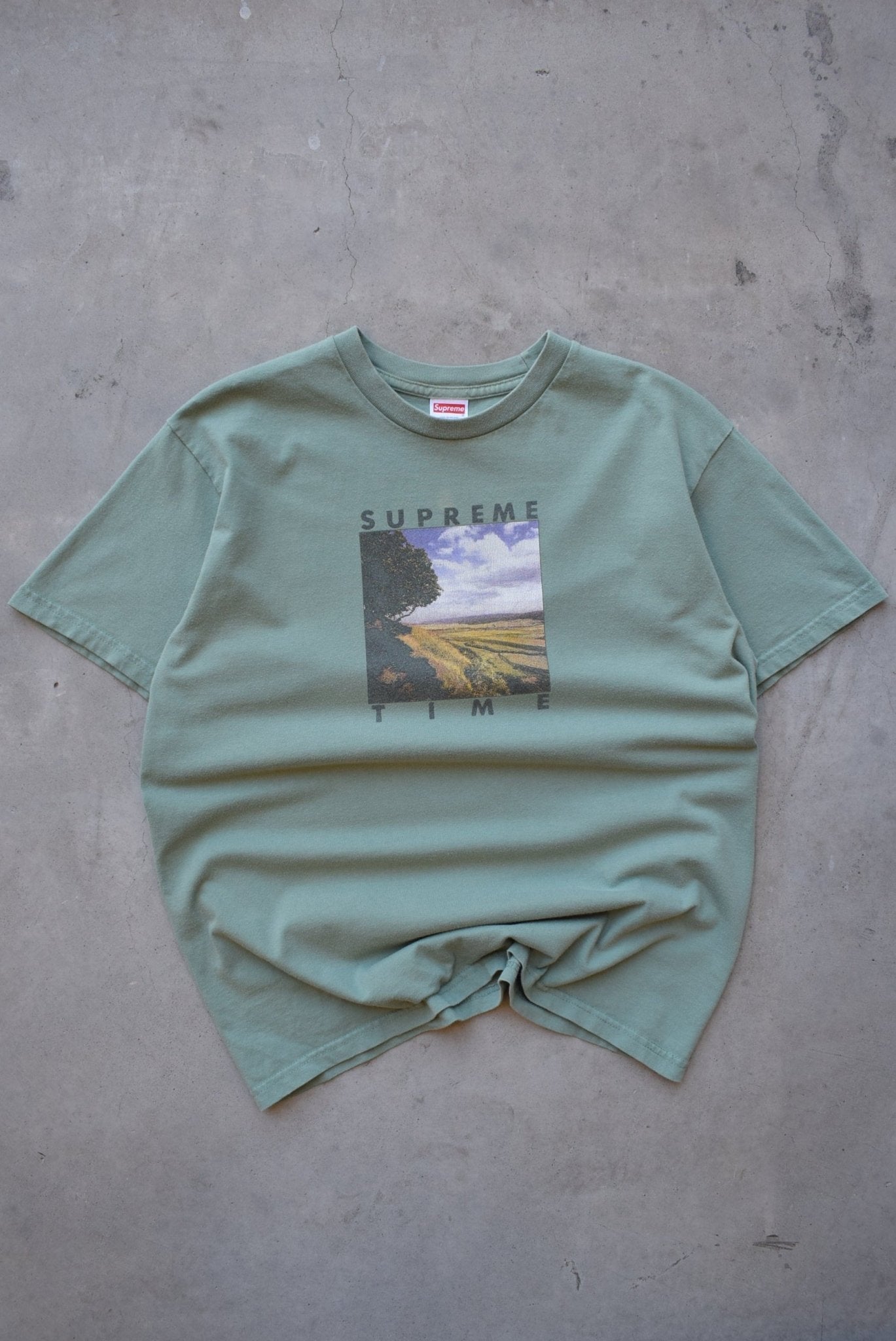 Supreme Moss-Green Graphic Tee — 2000s (M) - Retrospective Store