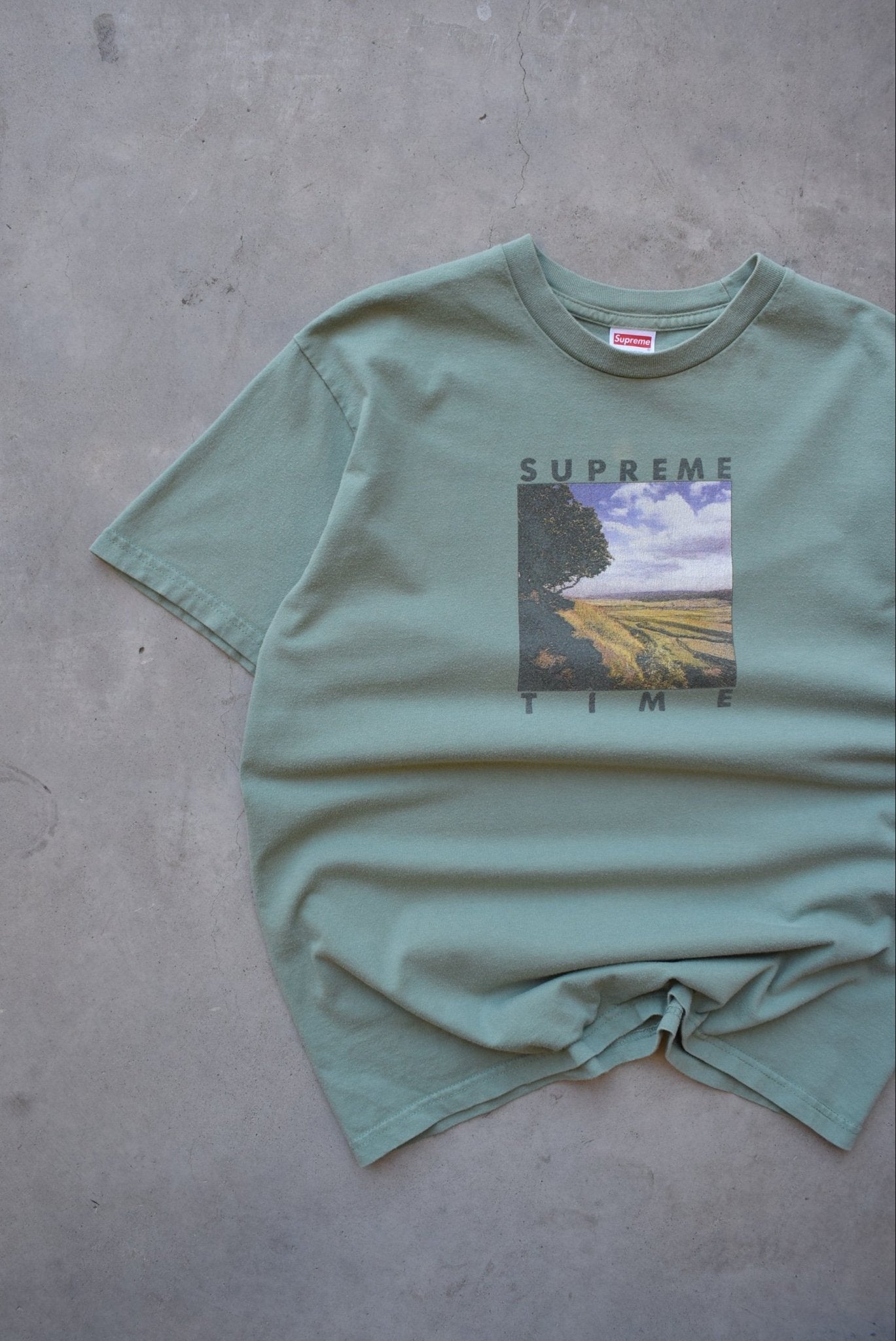 Supreme Moss-Green Graphic Tee — 2000s (M) - Retrospective Store