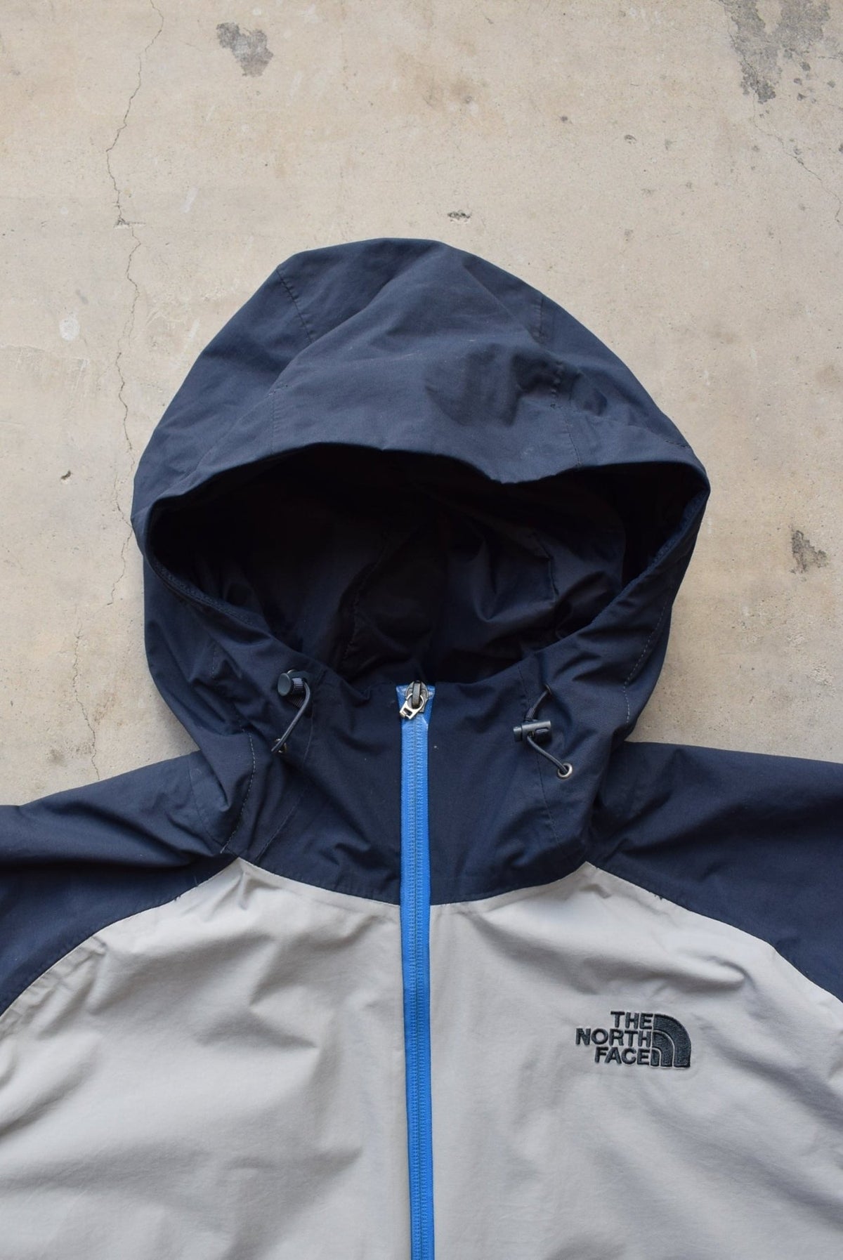 The North Face Blue & Grey Embroidered Spellout Jacket — 2000s (L) - Retrospective Store