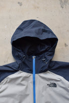 The North Face Blue & Grey Embroidered Spellout Jacket — 2000s (L) - Retrospective Store