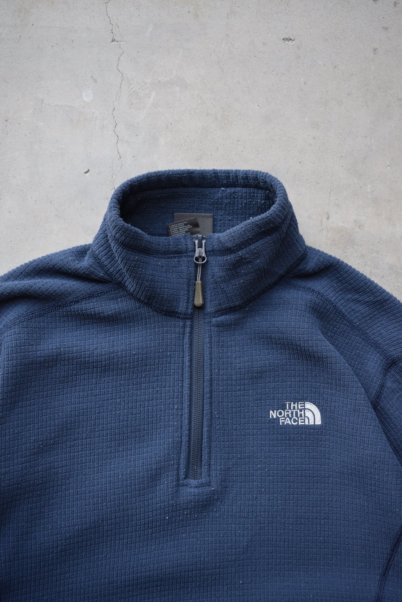 The North Face Navy Embroidered Logo Quarter Zip — 2000s (M) - Retrospective Store