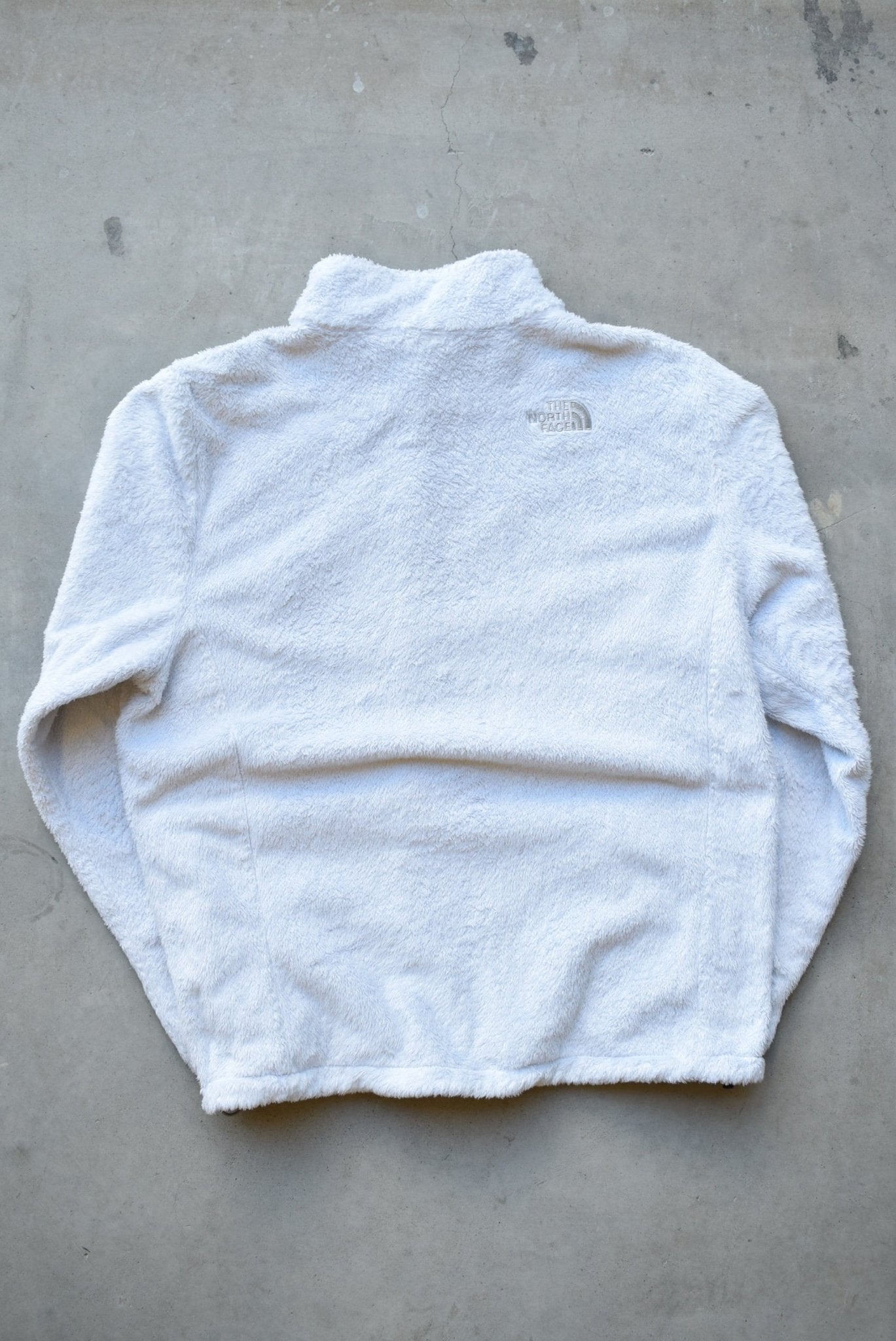 The North Face White Embroidered Teddy-Fleece Jacket — 2000s (Women's XL) - Retrospective Store