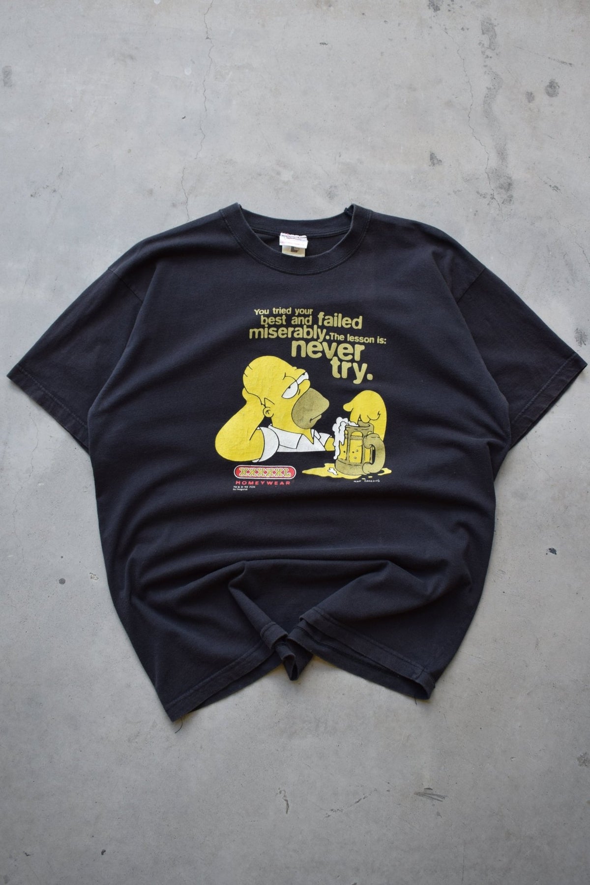 The Simpsons Black Graphic Tee — 2000 (L) - Retrospective Store