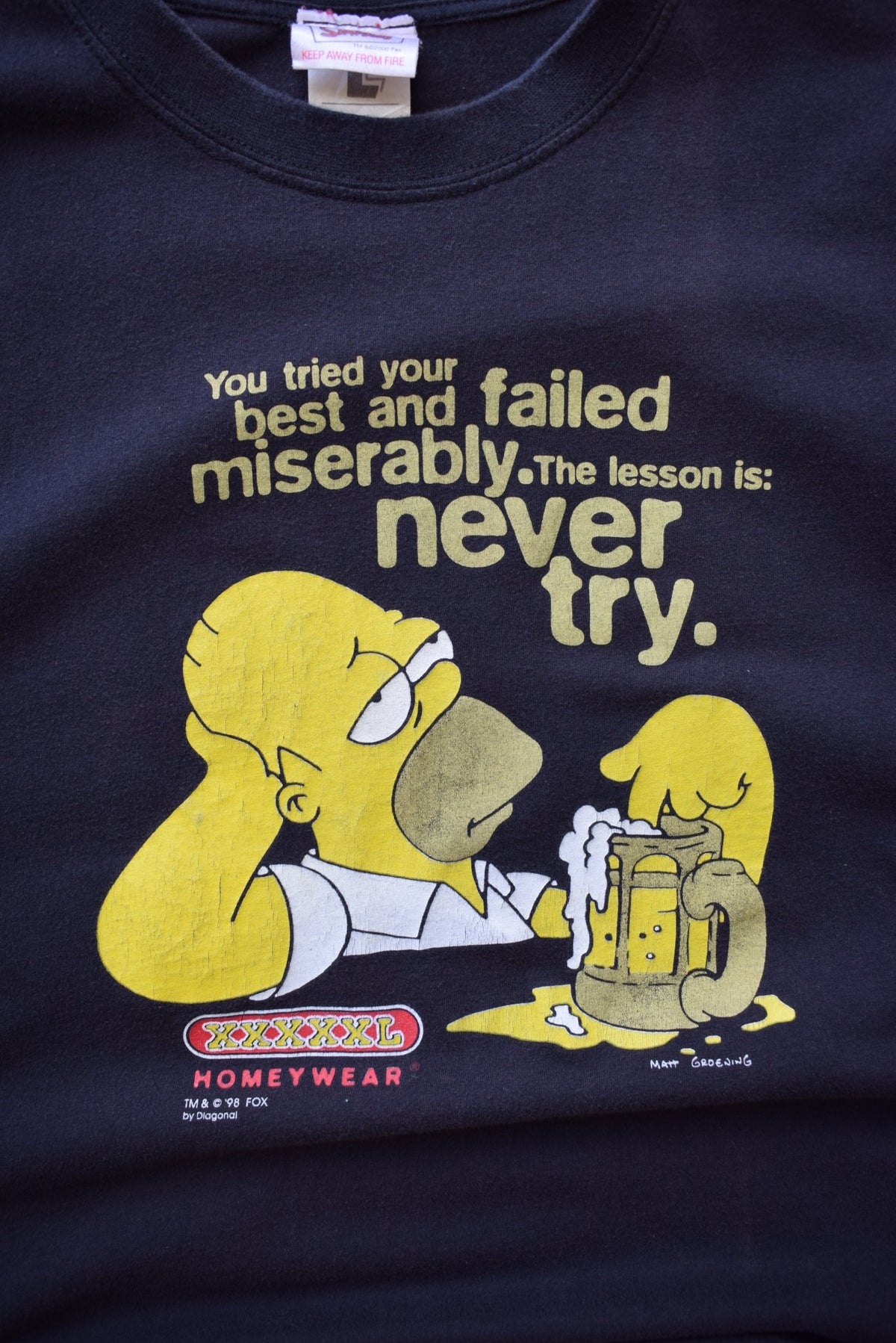 The Simpsons Black Graphic Tee — 2000 (L) - Retrospective Store