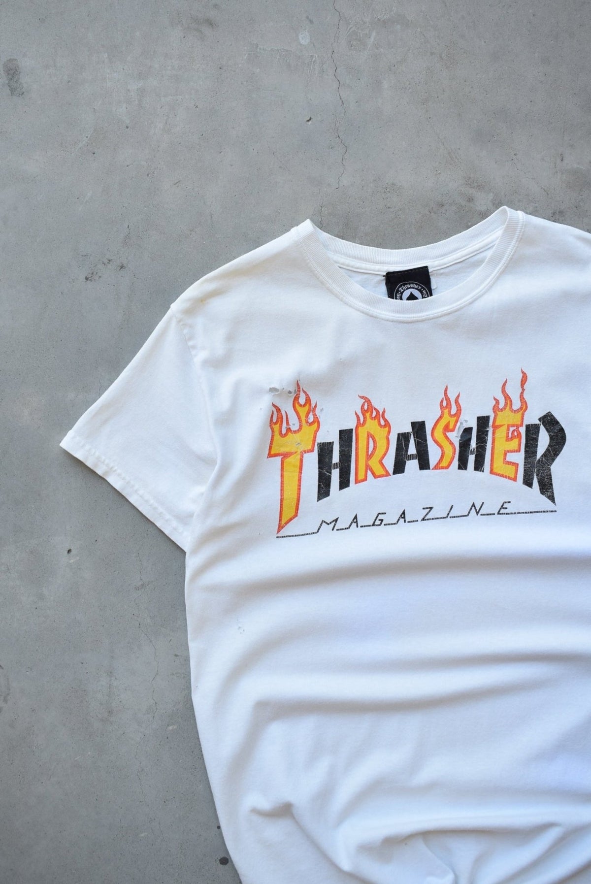 Thrasher Magazine White Graphic Tee — 2000s (S) - Retrospective Store