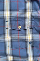 Timberland Blue Cropped Long Sleeve Button Up — 2000s (XL) - Retrospective Store
