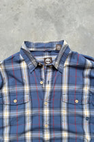 Timberland Blue Cropped Long Sleeve Button Up — 2000s (XL) - Retrospective Store