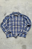 Timberland Blue Cropped Long Sleeve Button Up — 2000s (XL) - Retrospective Store