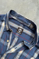 Timberland Blue Cropped Long Sleeve Button Up — 2000s (XL) - Retrospective Store