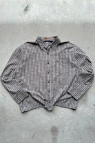 Timberland Brown & Grey Cropped Long Sleeve Button Up — 2000s (XXL) - Retrospective Store