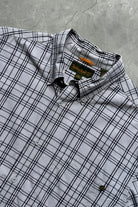 Timberland Grey Cropped Long Sleeve Button Up — 2000s (XL) - Retrospective Store