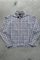 Timberland Grey Cropped Long Sleeve Button Up — 2000s (XL) - Retrospective Store