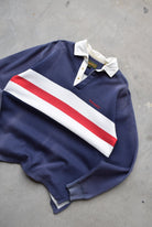 Timberland Navy Embroidered Collared Sweater — 1990s (L) - Retrospective Store