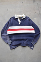 Timberland Navy Embroidered Collared Sweater — 1990s (L) - Retrospective Store
