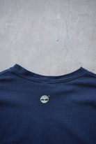 Timberland Navy Spellout Long Sleeve Tee — 1990s (S) - Retrospective Store