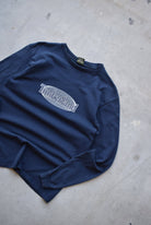 Timberland Navy Spellout Long Sleeve Tee — 1990s (S) - Retrospective Store