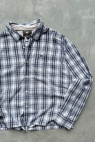 Timberland Navy & White Cropped Long Sleeve Button Up — 2000s (L) - Retrospective Store