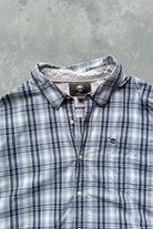 Timberland Navy & White Cropped Long Sleeve Button Up — 2000s (L) - Retrospective Store