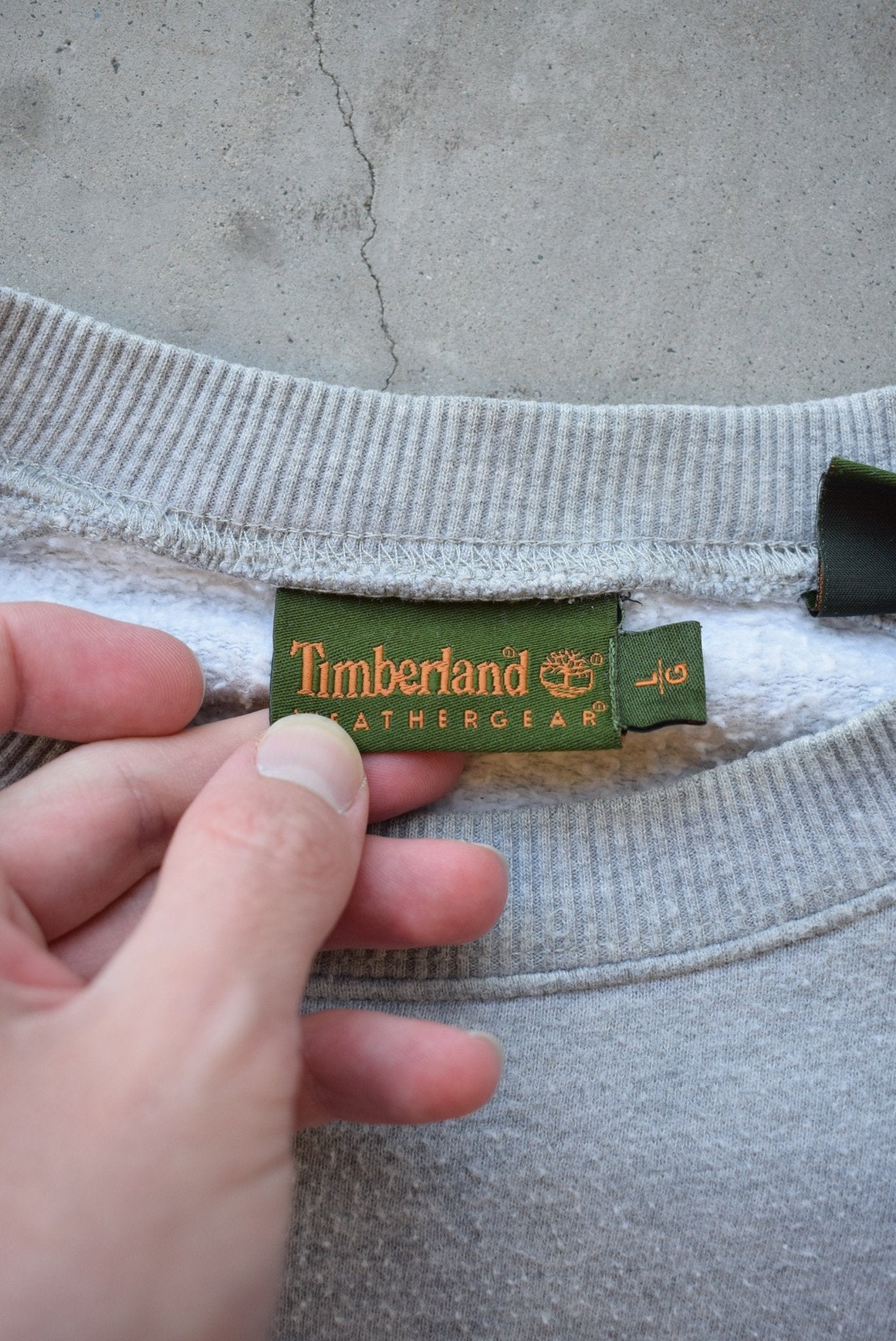 Timberland Original Grey Spellout Crewneck — 1990s (L) - Retrospective Store