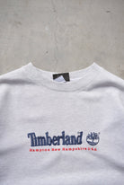 Timberland Weathergear Grey Embroidered Spellout Crewneck — 1990s (L) - Retrospective Store