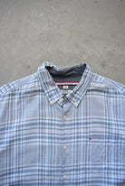 Tommy Hilfiger Blue Cropped Button Up — 2000s (L) - Retrospective Store