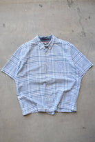 Tommy Hilfiger Blue Cropped Button Up — 2000s (L) - Retrospective Store