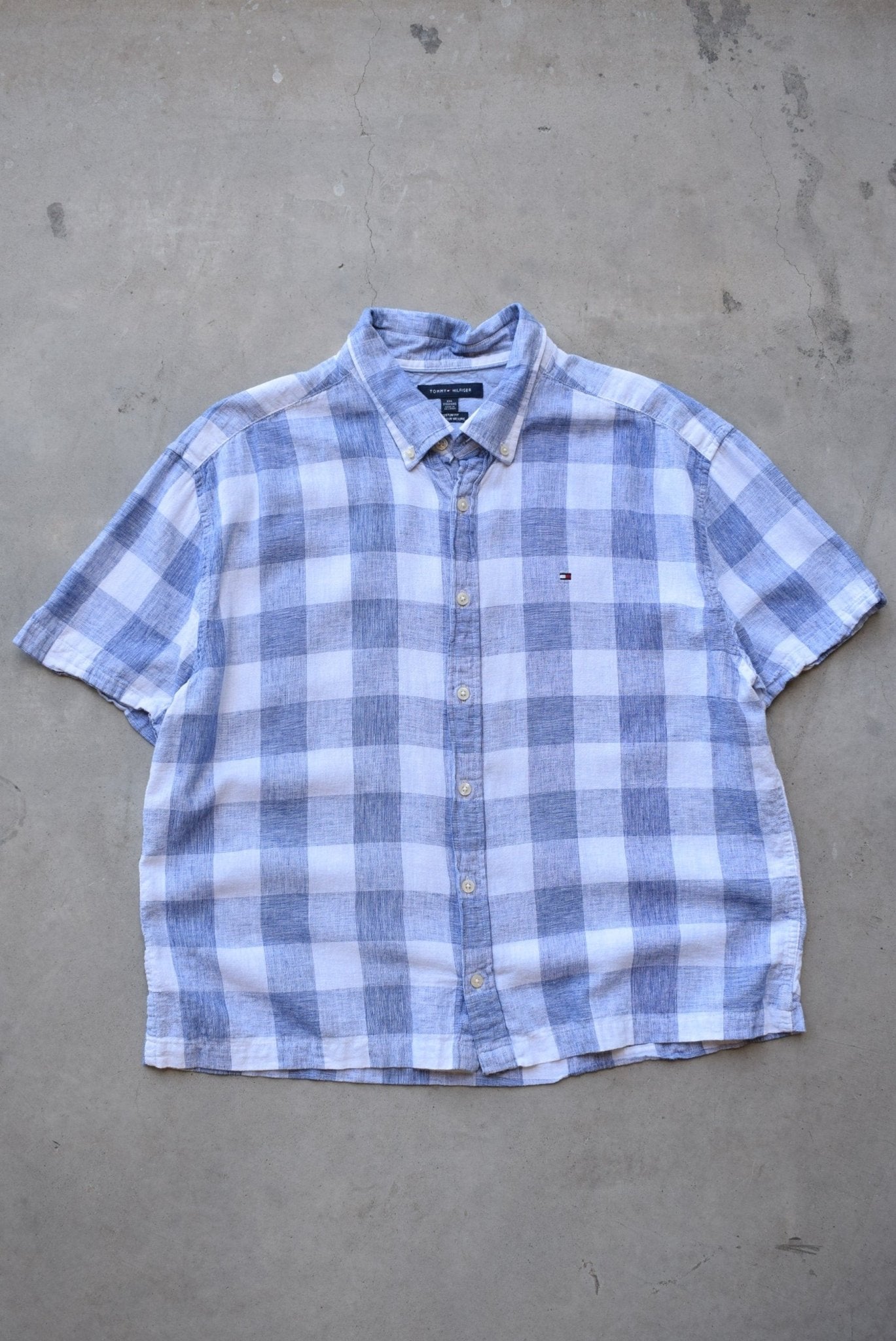 Tommy Hilfiger Blue Cropped Button Up — 2000s (M/L) - Retrospective Store