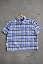 Tommy Hilfiger Blue Cropped Button Up — 2000s (XL/XXL) - Retrospective Store