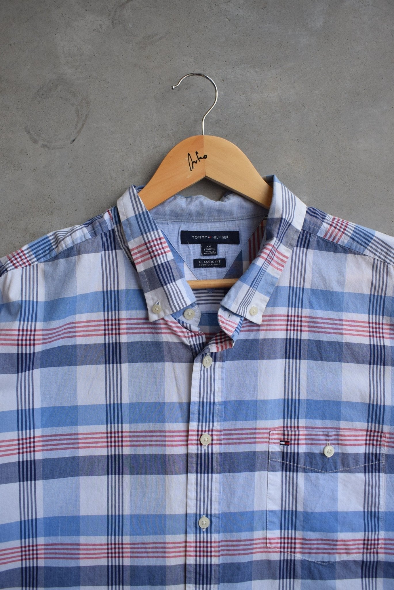 Tommy Hilfiger Blue Cropped Button Up — 2000s (XL/XXL) - Retrospective Store
