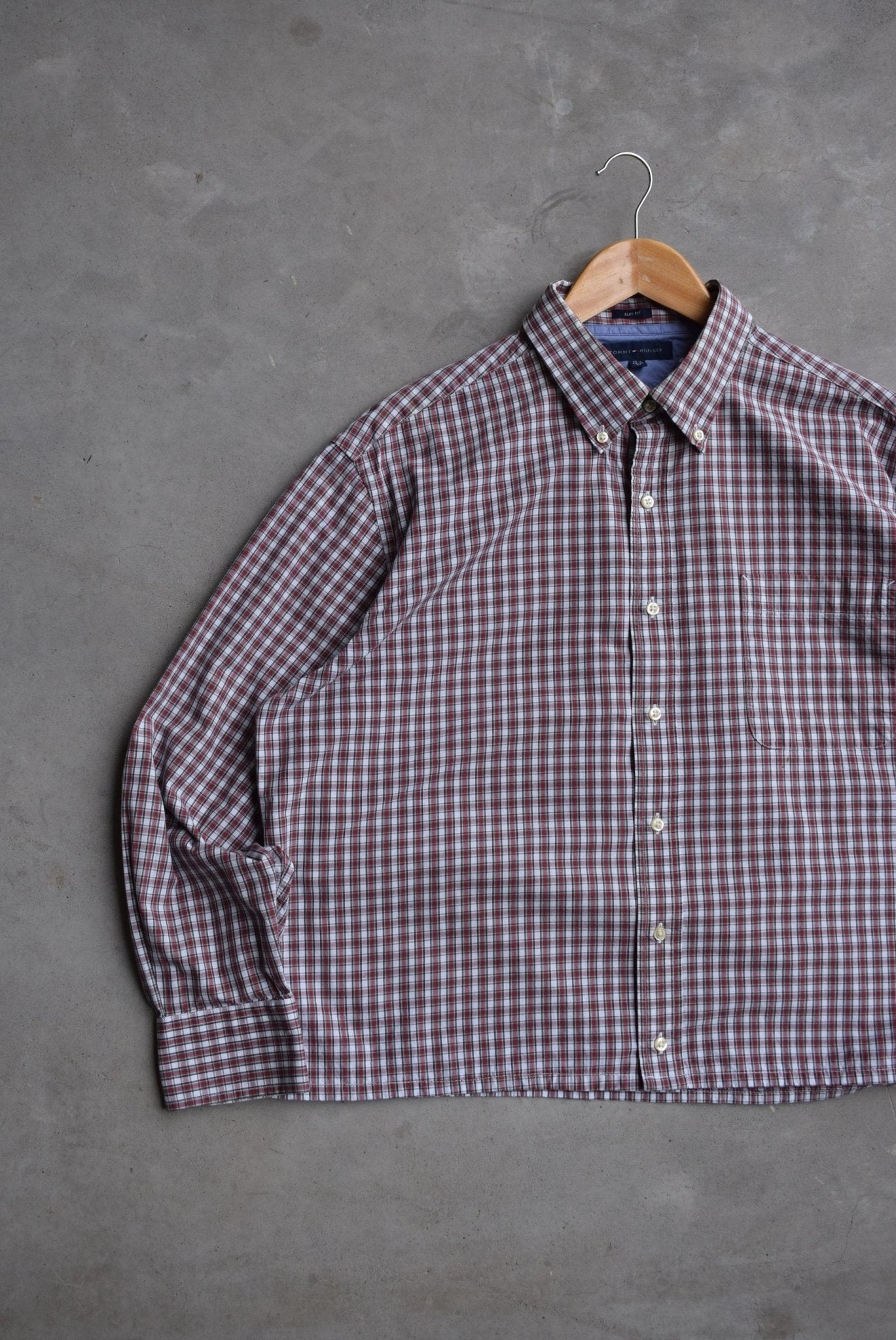Tommy Hilfiger Cropped Long Sleeve Button Up — 2000s (M) - Retrospective Store