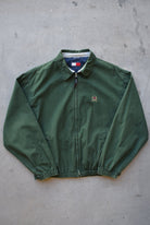 Tommy Hilfiger Green Embroidered Logo Harrington Jacket — 1990s (L) - Retrospective Store