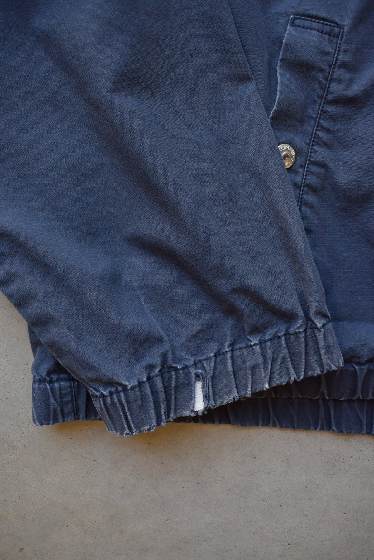 Tommy Hilfiger Navy Embroidered Logo Harrington Jacket — 1990s (XL) - Retrospective Store