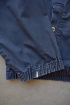 Tommy Hilfiger Navy Embroidered Logo Harrington Jacket — 1990s (XL) - Retrospective Store