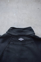 Umbro Black Embroidered Spellout Quarter Zip — 1990s (M) - Retrospective Store