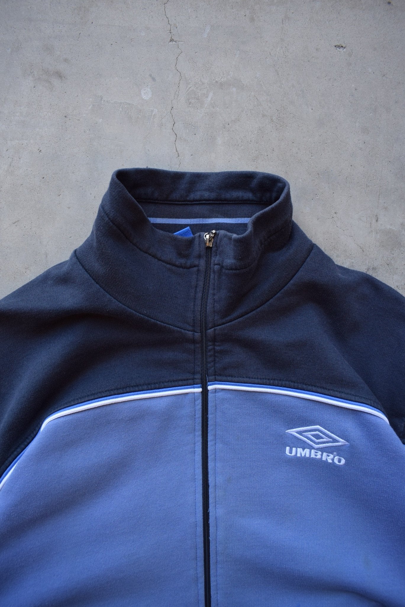 Umbro Blue Embroidered Spellout Jacket — 1990s (S) - Retrospective Store