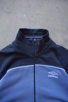 Umbro Blue Embroidered Spellout Jacket — 1990s (S) - Retrospective Store