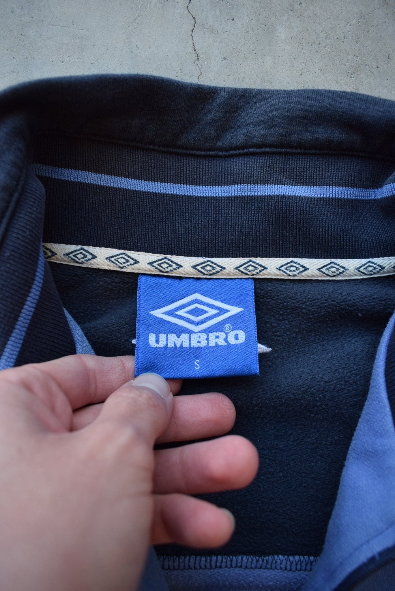 Umbro Blue Embroidered Spellout Jacket — 1990s (S) - Retrospective Store