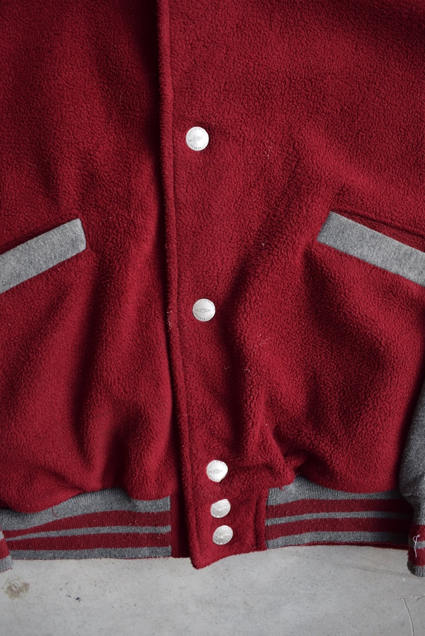 Umbro Burgandy Embroidered Varsity Jacket — 2000s (L) - Retrospective Store