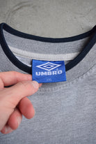 Umbro Grey Embroidered Logo Crewneck — 1990s (XXL) - Retrospective Store