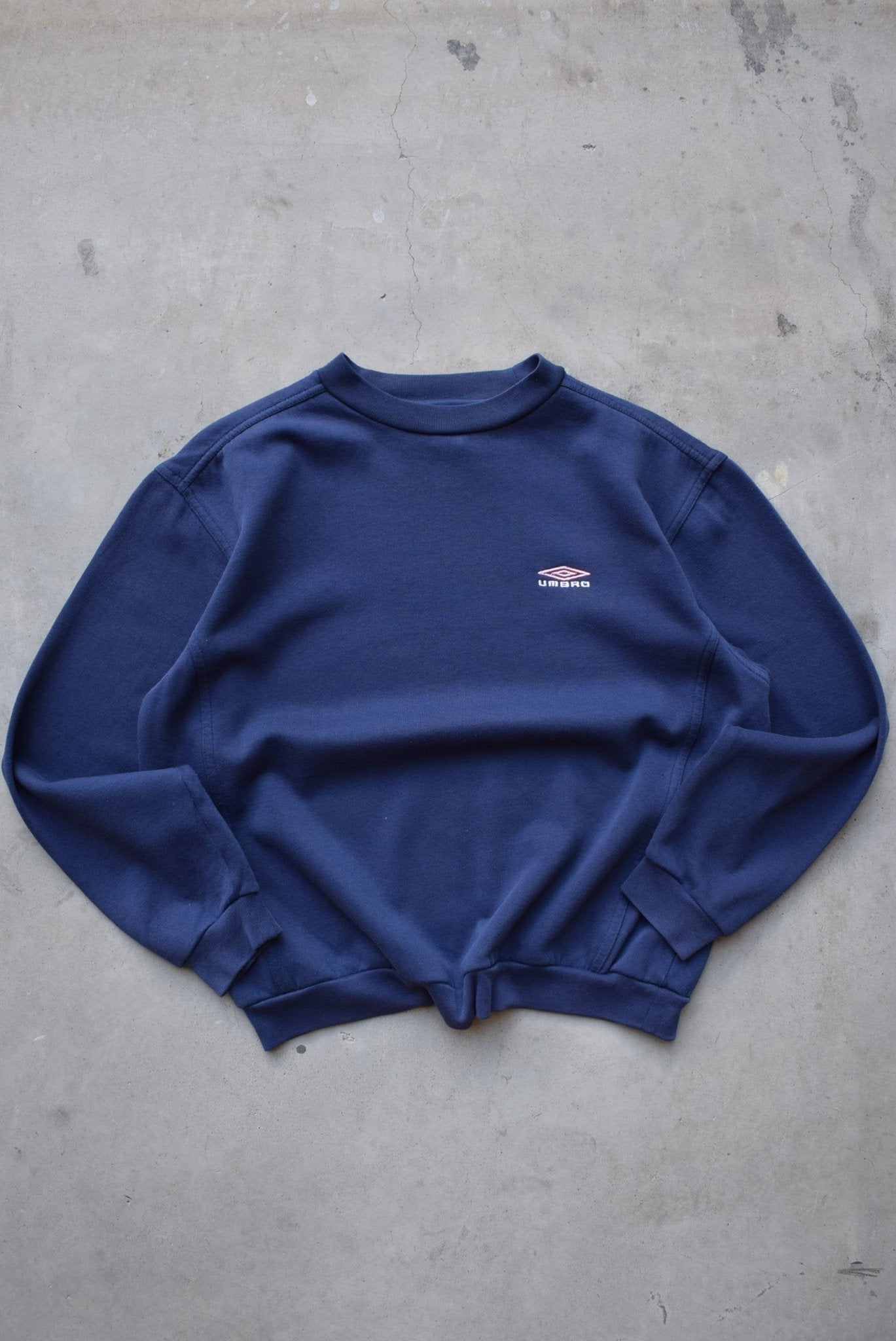 Umbro Navy Embroidered Logo Crewneck — 1990s (S) - Retrospective Store