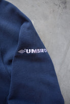 Umbro Navy Embroidered Spellout Crewneck — 1990s (XL) - Retrospective Store