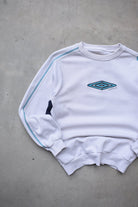 Umbro White Embroidered Spellout Crewneck — 2000s (XS/S) - Retrospective Store