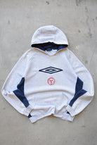 Umbro x Shelbourne FC Grey & Navy Embroidered Hoodie — 1990s (L) - Retrospective Store