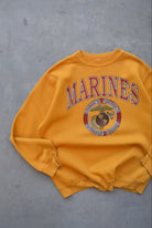 United States Marines Yellow Graphic Crewneck — 1990s (L) - Retrospective Store