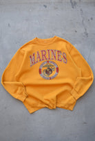United States Marines Yellow Graphic Crewneck — 1990s (L) - Retrospective Store