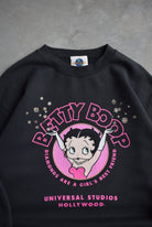 Universal Studios x Betty Boop Black Graphic Crewneck — 1998 (M) - Retrospective Store