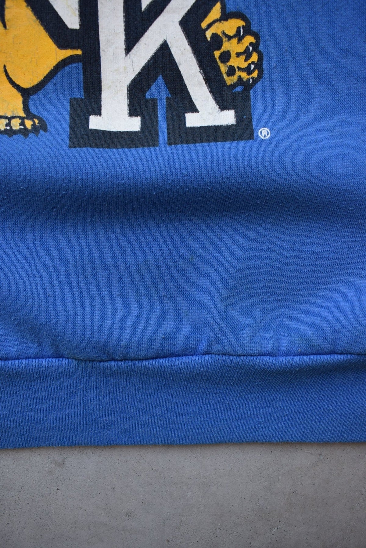 University of Kentucky Wildcats Blue Graphic Crewneck — 1990s (L) - Retrospective Store