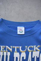 University of Kentucky Wildcats Blue Graphic Crewneck — 1990s (L) - Retrospective Store